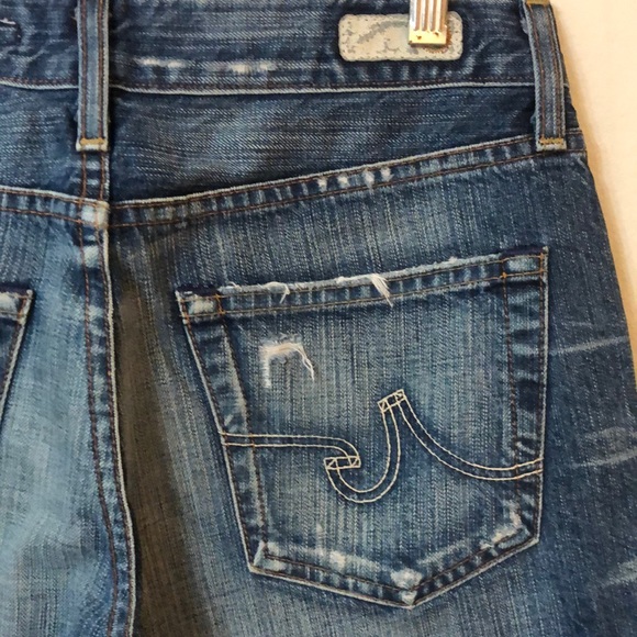 AG Adriano Goldschmied Ex-Boyfriend Crop Destroyed Jeans - Picture 9 of 12